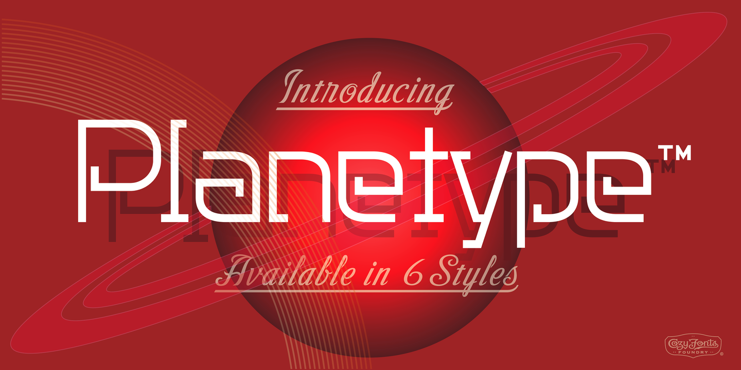 Beispiel einer Planetype Inline-Schriftart